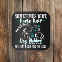 Horse Hair Dog Slobber Gift Riding Horse Cool Gift Coaster thumb 0