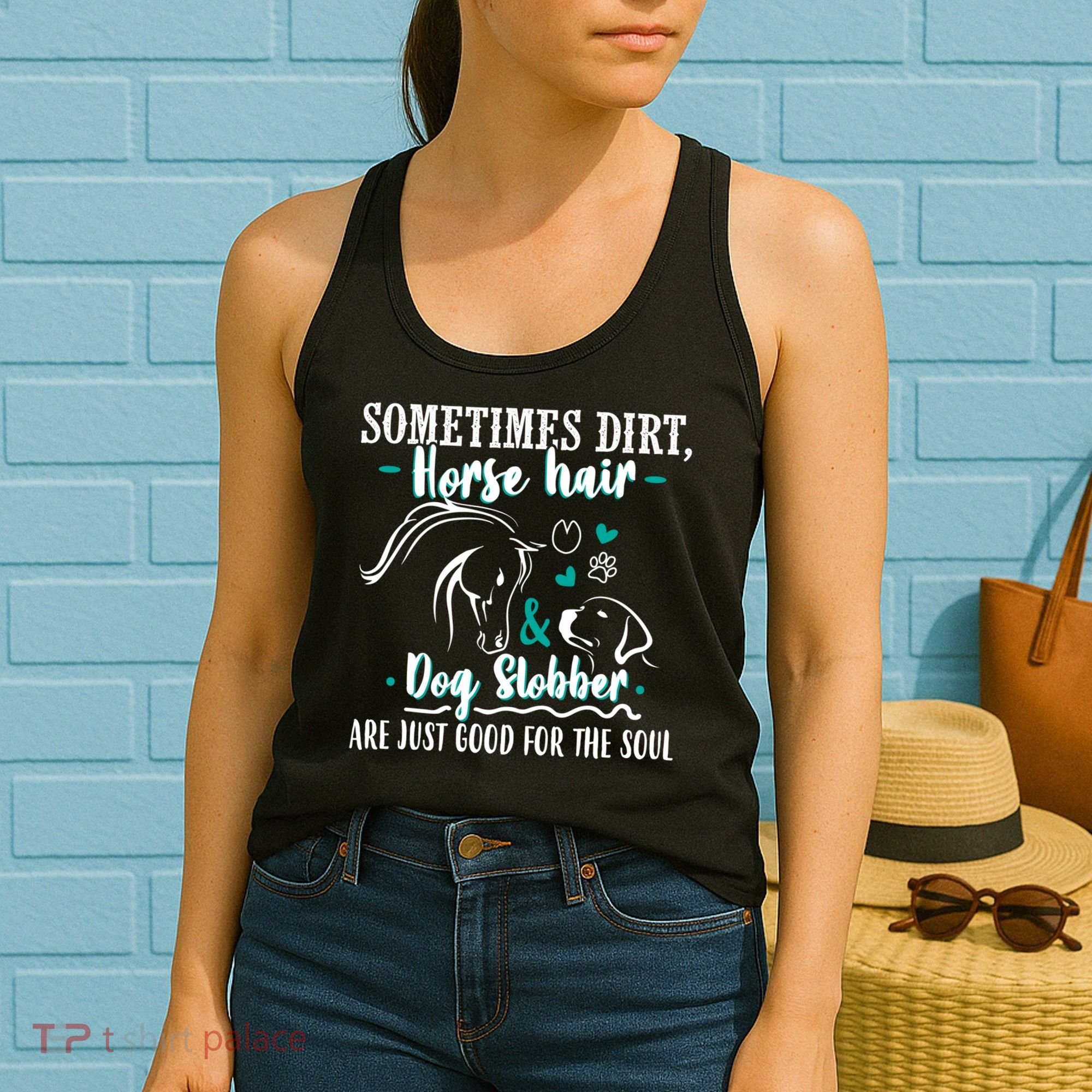 Horse Hair Dog Slobber Gift Riding Horse Cool Gift Women's Tank Top