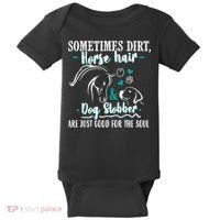 Horse Hair Dog Slobber Gift Riding Horse Cool Gift Baby Bodysuit thumb 0