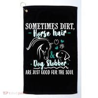 Horse Hair Dog Slobber Gift Riding Horse Cool Gift Golf Towel thumb 0