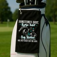 Horse Hair Dog Slobber Gift Riding Horse Cool Gift Golf Towel thumb 2