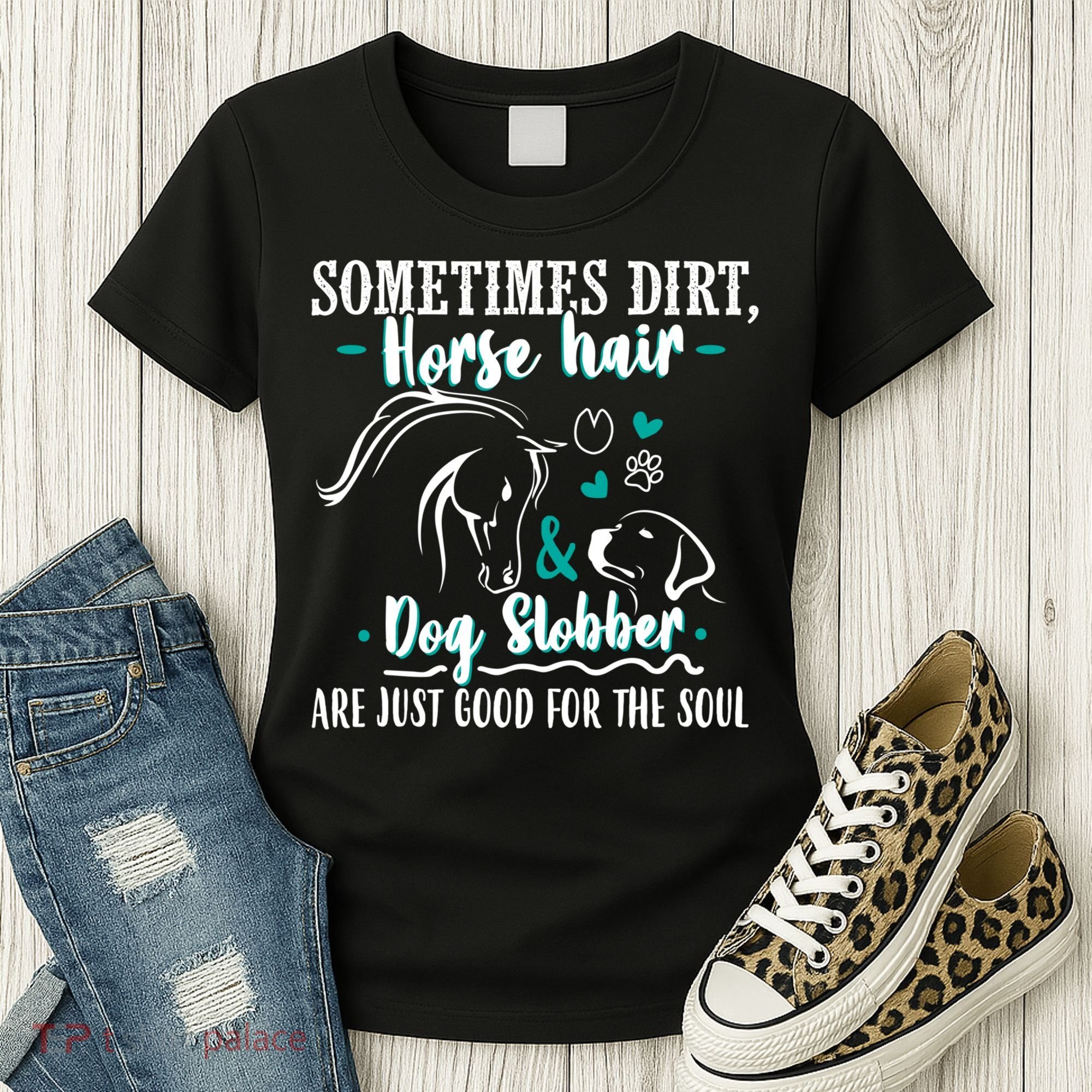 Horse Hair Dog Slobber Gift Riding Horse Cool Gift Women's T-Shirt