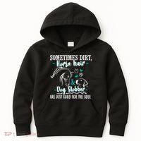 Horse Hair Dog Slobber Gift Riding Horse Cool Gift Kids Hoodie thumb 0