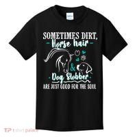 Horse Hair Dog Slobber Gift Riding Horse Cool Gift Kids T-Shirt thumb 0