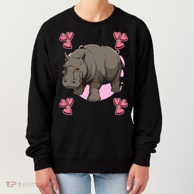 Hippo Heart Design Hippopotamus Stuff Hippos Gift Women's Sweatshirt