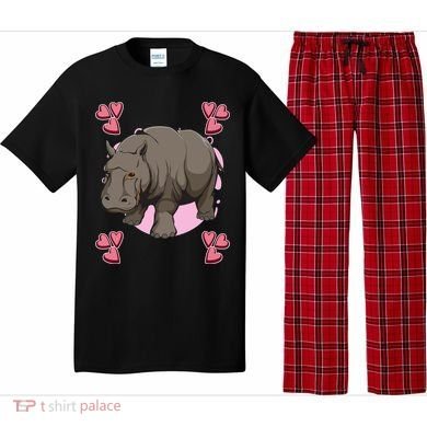 Hippo Heart Design Hippopotamus Stuff Hippos Gift Pajama Set