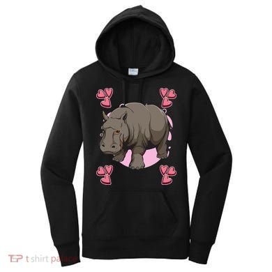 Hippo Heart Design Hippopotamus Stuff Hippos Gift Women's Hoodie