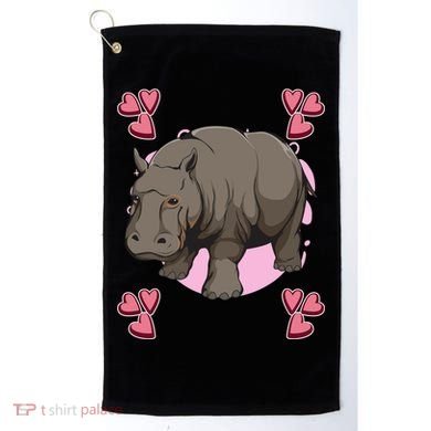 Hippo Heart Design Hippopotamus Stuff Hippos Gift Golf Towel
