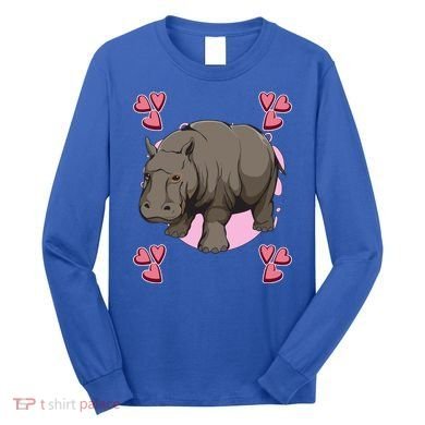 Hippo Heart Design Hippopotamus Stuff Hippos Gift Long Sleeve Shirt