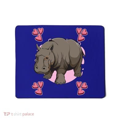 Hippo Heart Design Hippopotamus Stuff Hippos Gift Mousepad