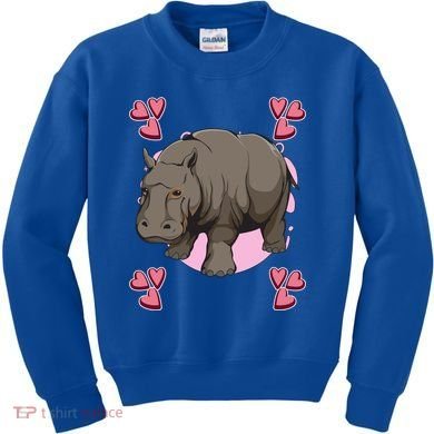 Hippo Heart Design Hippopotamus Stuff Hippos Gift Kids Sweatshirt
