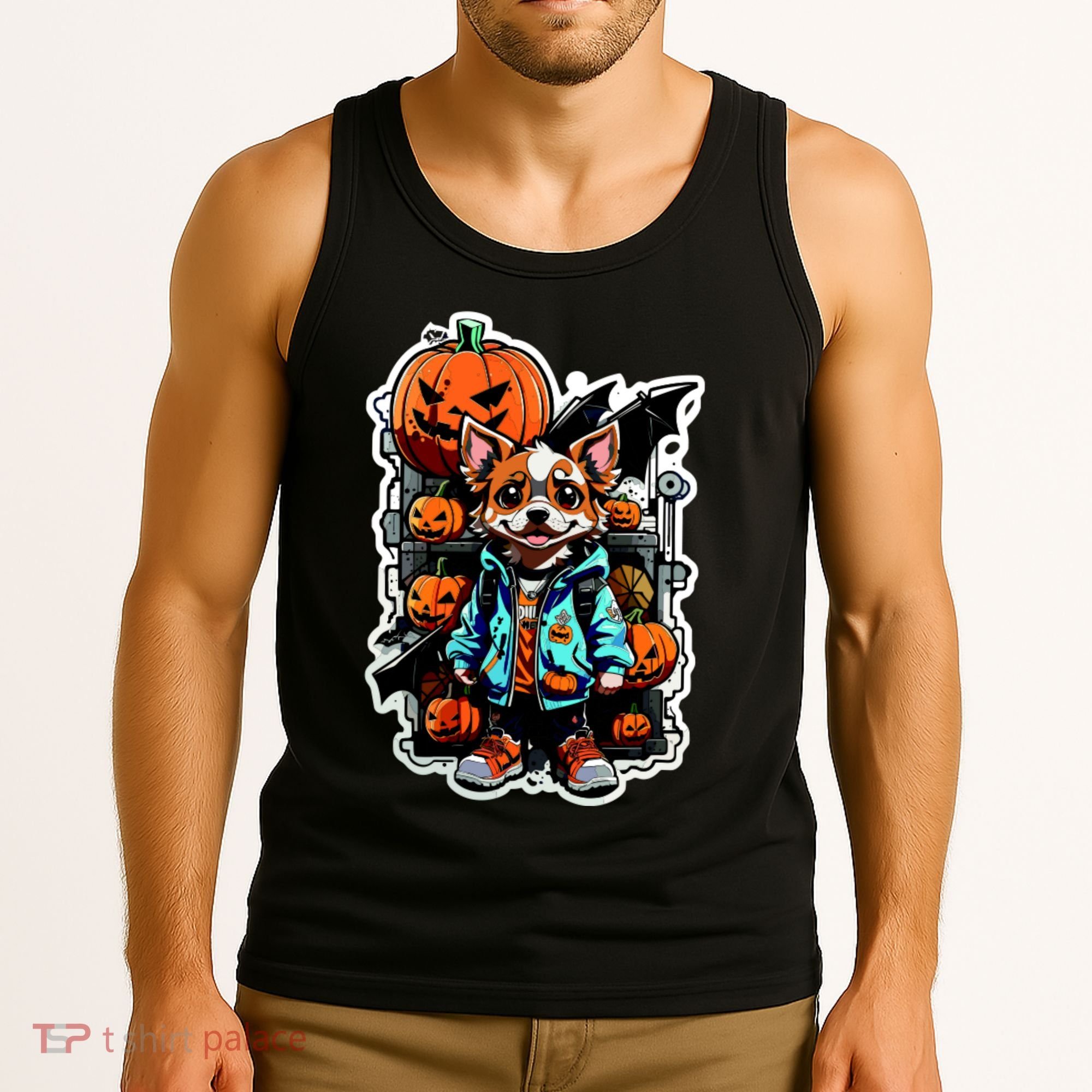 Hip Halloween Dog Tank Top