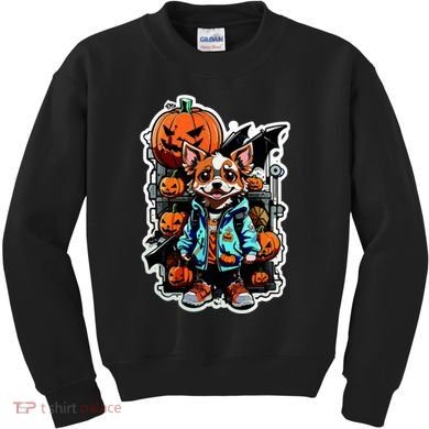 Hip Halloween Dog Kids Sweatshirt