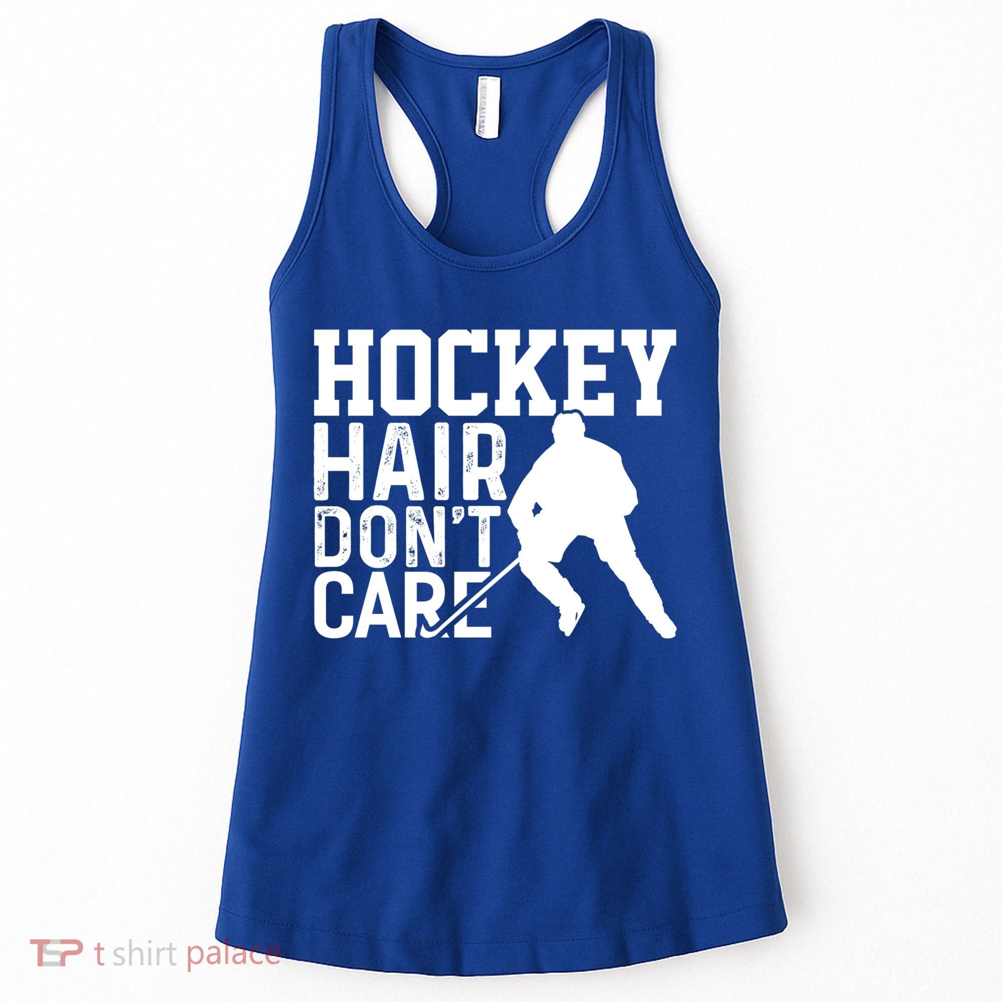 Hockey Hair Dont Care Funny Hockey Great Gift Women's Tank Top