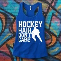 Hockey Hair Dont Care Funny Hockey Great Gift Women's Tank Top thumb 3