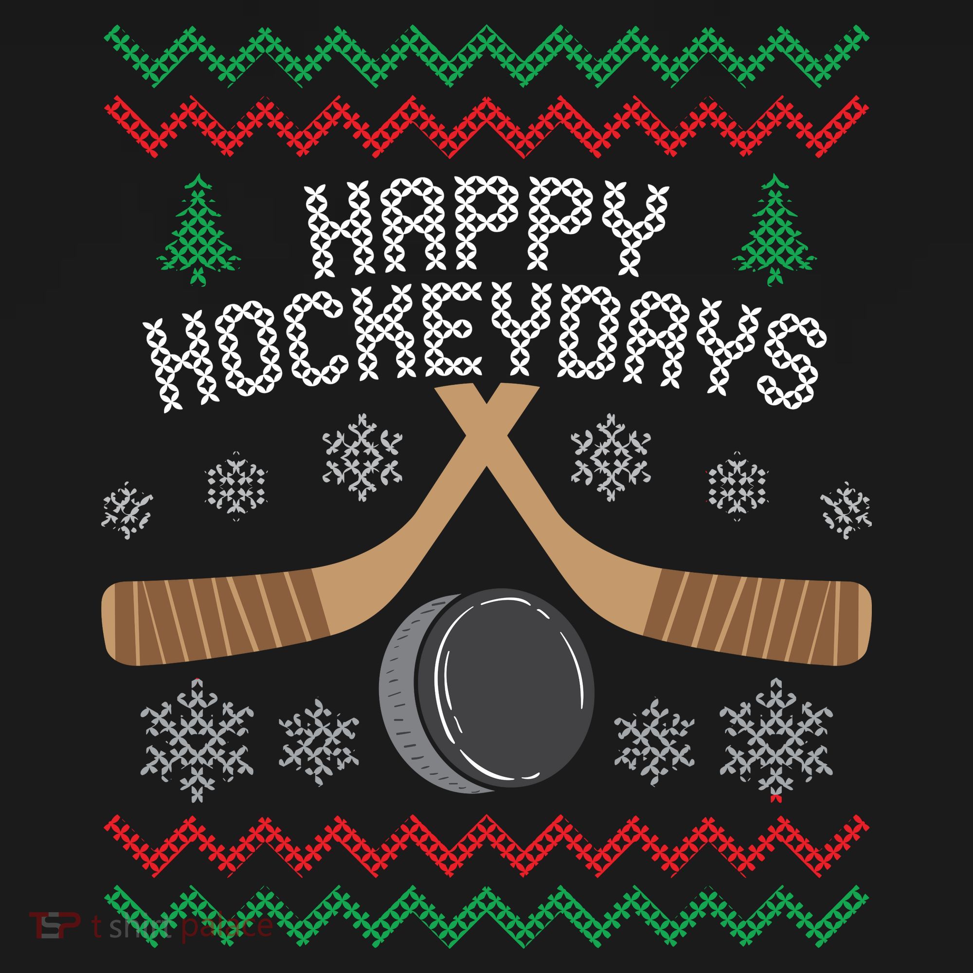 Happy Hockey Days Ugly Christmas Sweater Ornament