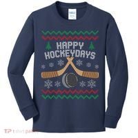 Happy Hockey Days Ugly Christmas Sweater Kids Long Sleeve Shirt thumb 0