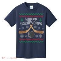 Happy Hockey Days Ugly Christmas Sweater Kids T-Shirt thumb 0