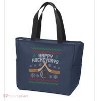 Happy Hockey Days Ugly Christmas Sweater Tote Bag thumb 3