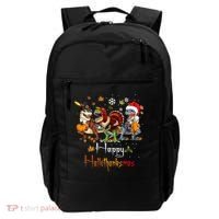 Happy Hallothanksmas Dinosaurs T Rex Turkey Costume Gift Backpack thumb 0