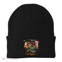 Happy Hallothanksmas Dinosaurs T Rex Turkey Costume Gift Beanie thumb 0