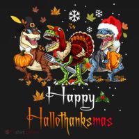 Happy Hallothanksmas Dinosaurs T Rex Turkey Costume Gift Ornament thumb 1