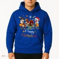 Happy Hallothanksmas Dinosaurs T Rex Turkey Costume Gift Hoodie thumb 2