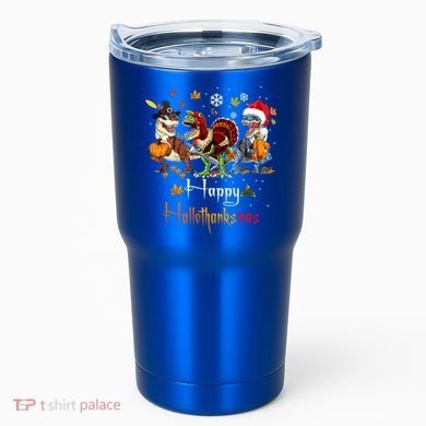 Happy Hallothanksmas Dinosaurs T Rex Turkey Costume Gift Tumbler