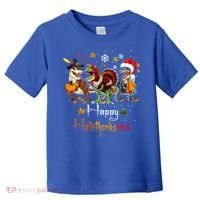 Happy Hallothanksmas Dinosaurs T Rex Turkey Costume Gift Toddler T-Shirt thumb 0