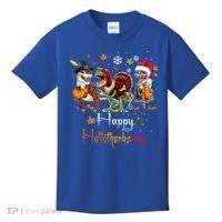 Happy Hallothanksmas Dinosaurs T Rex Turkey Costume Gift Kids T-Shirt thumb 0