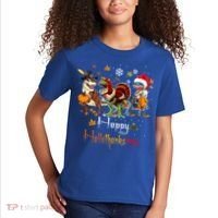 Happy Hallothanksmas Dinosaurs T Rex Turkey Costume Gift Kids T-Shirt thumb 2