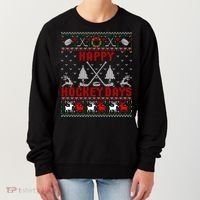 Happy Hockey Days Funny Ugly Christmas Sweater Gift Women's Sweatshirt thumb 0