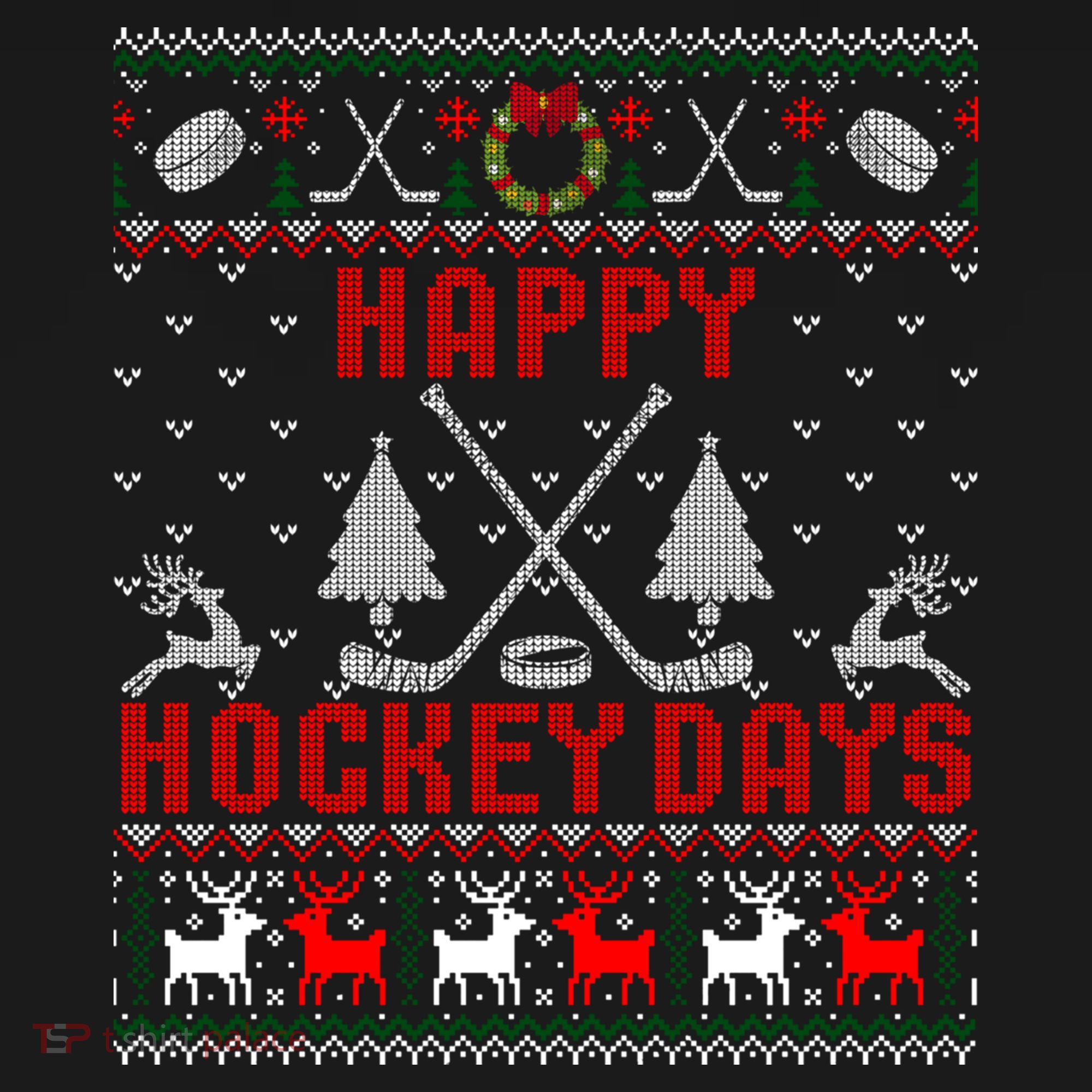Happy Hockey Days Funny Ugly Christmas Sweater Gift Doggie Tank