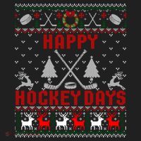 Happy Hockey Days Funny Ugly Christmas Sweater Gift Beanie thumb 2