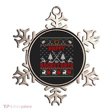 Happy Hockey Days Funny Ugly Christmas Sweater Gift Ornament