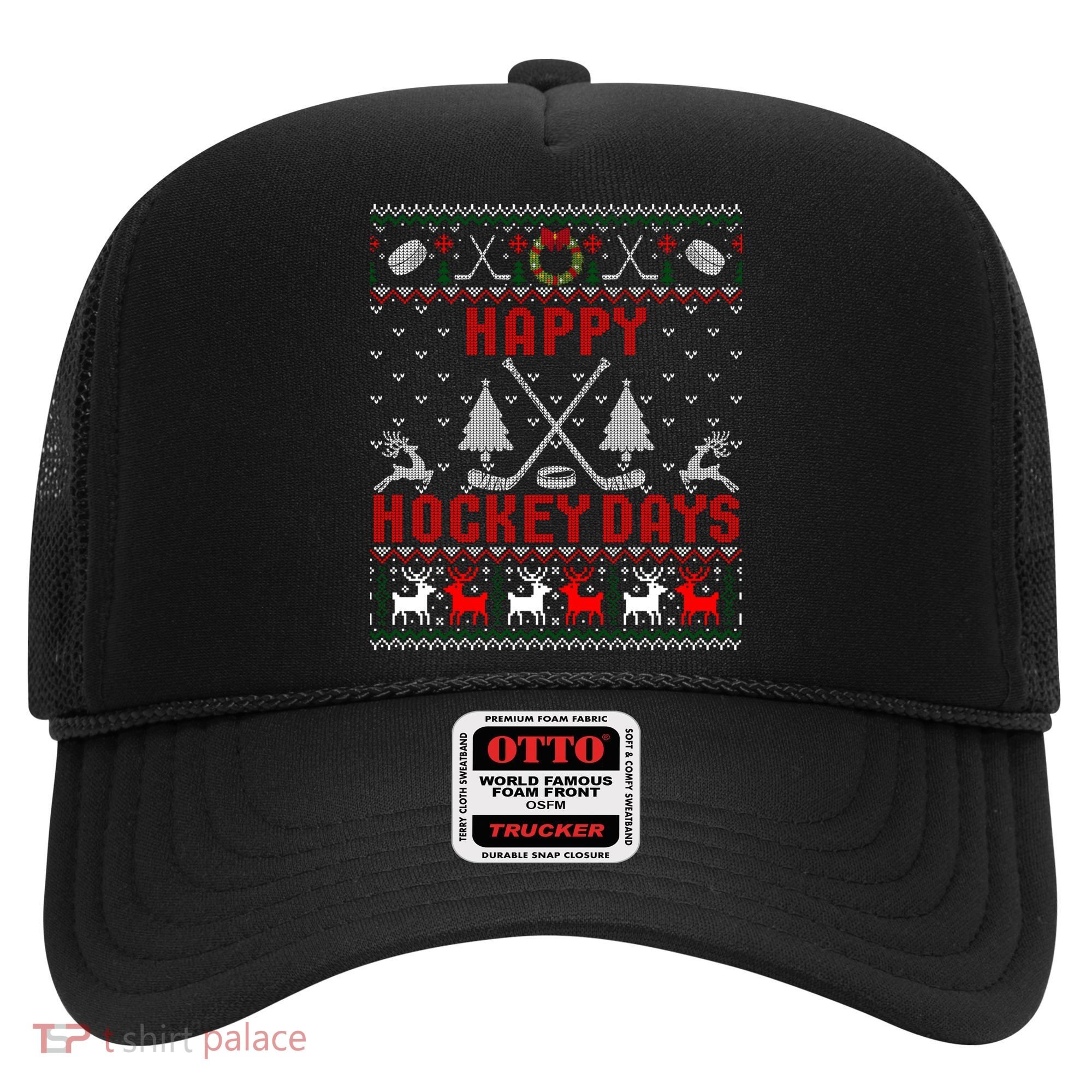 Happy Hockey Days Funny Ugly Christmas Sweater Gift Hat