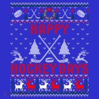 Happy Hockey Days Funny Ugly Christmas Sweater Gift Coaster thumb 2