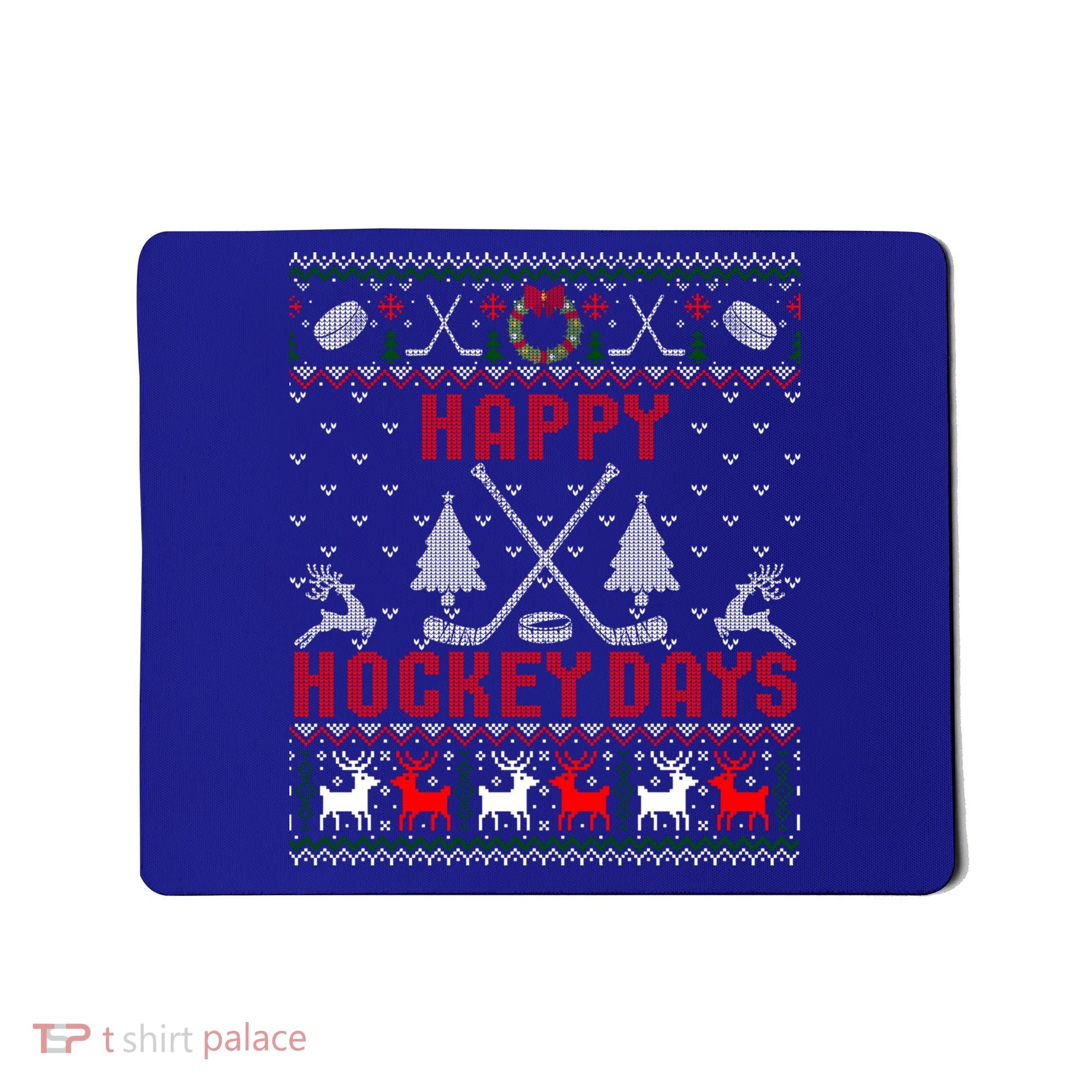 Happy Hockey Days Funny Ugly Christmas Sweater Gift Mousepad