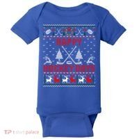 Happy Hockey Days Funny Ugly Christmas Sweater Gift Baby Bodysuit thumb 0
