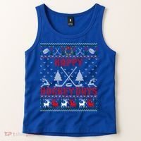Happy Hockey Days Funny Ugly Christmas Sweater Gift Tank Top thumb 2
