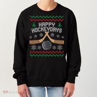 Happy Hockey Days Ugly Christmas Cool Gift Cool Gift Women's Sweatshirt thumb 0