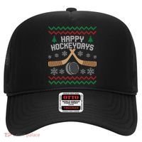 Happy Hockey Days Ugly Christmas Cool Gift Cool Gift Hat thumb 0
