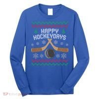 Happy Hockey Days Ugly Christmas Cool Gift Cool Gift Long Sleeve Shirt thumb 0