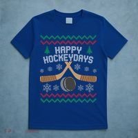 Happy Hockey Days Ugly Christmas Cool Gift Cool Gift T-Shirt thumb 5