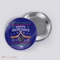 Happy Hockey Days Ugly Christmas Cool Gift Cool Gift Button thumb 0