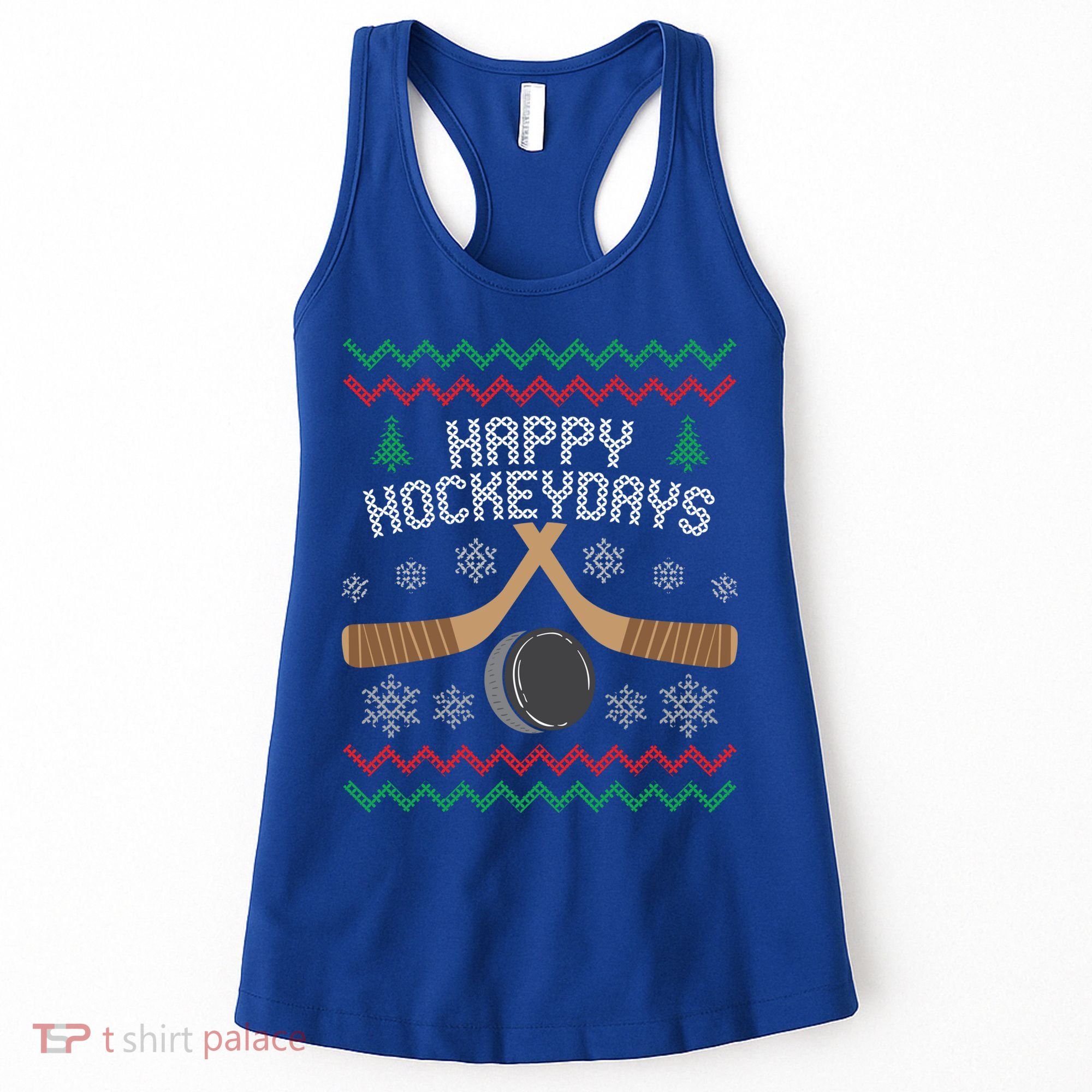 Happy Hockey Days Ugly Christmas Cool Gift Cool Gift Women's Tank Top