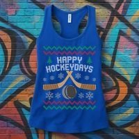 Happy Hockey Days Ugly Christmas Cool Gift Cool Gift Women's Tank Top thumb 3