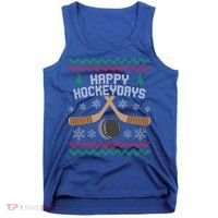 Happy Hockey Days Ugly Christmas Cool Gift Cool Gift Tank Top thumb 0