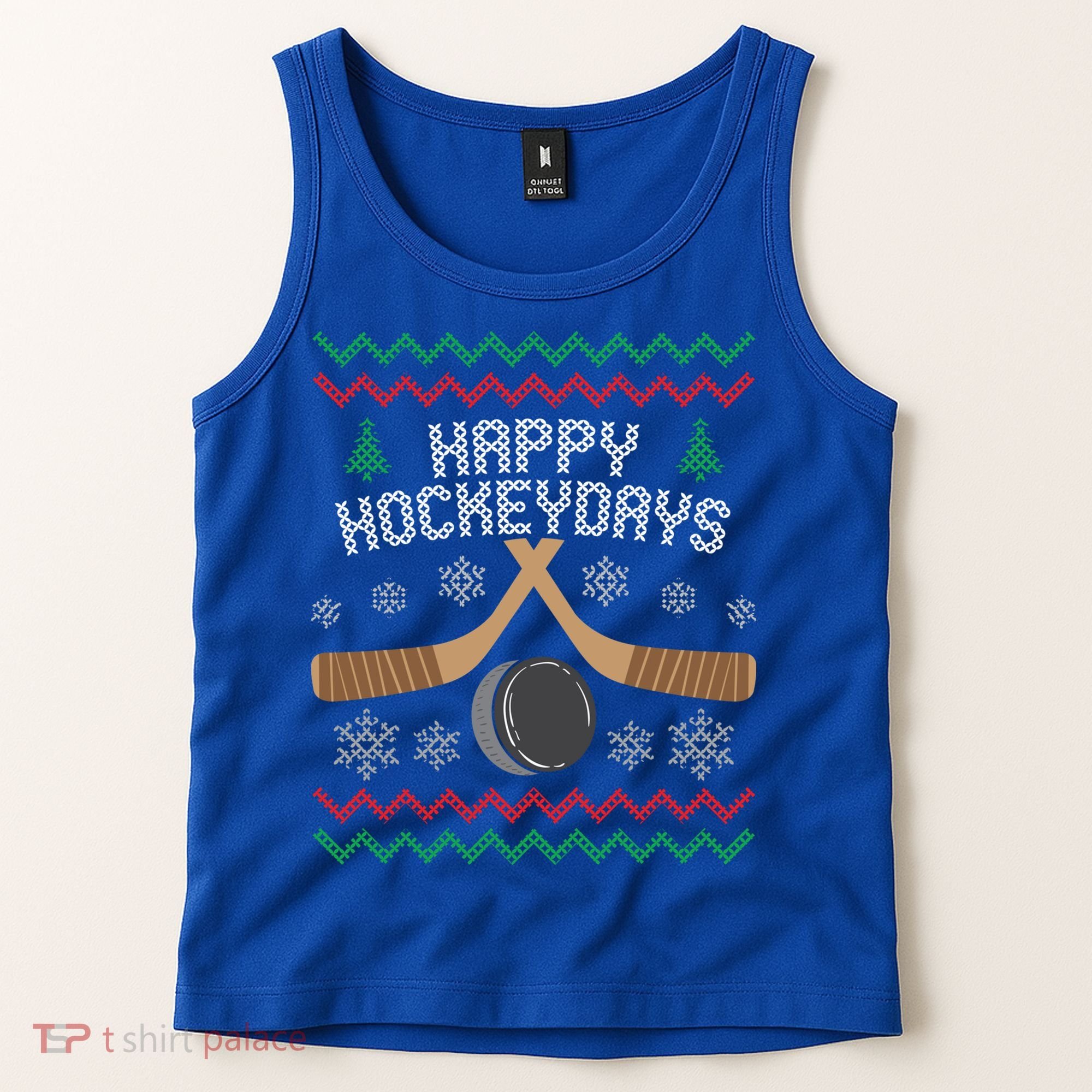 Happy Hockey Days Ugly Christmas Cool Gift Cool Gift Tank Top