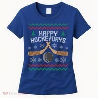 Happy Hockey Days Ugly Christmas Cool Gift Cool Gift Women's T-Shirt thumb 0